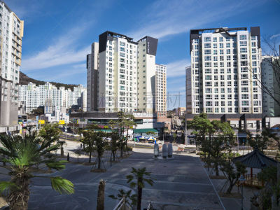 韩国,晴朗,城市,白昼,巨大的,丽水,建筑外部,居住区,一月,现代