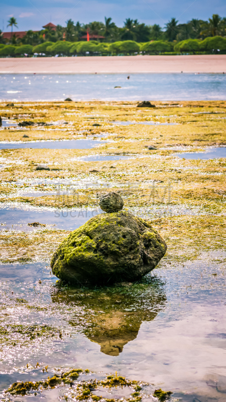 努沙杜阿,禅宗,印度尼西亚,尼斯,海滩,石头,巴厘岛,垂直画幅,海岸线,灵性