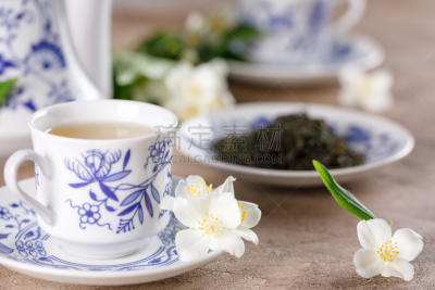 杯,芳香的,高雅,茉莉,绿茶,饮料,茶,热,健康保健,清新