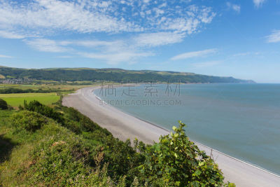 庞洛克,海岸线,海滩,exmoor,萨默塞特,庞洛克坝,旅途,英国,英格兰,摩尔人风格