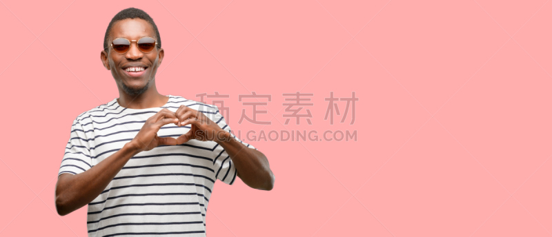 太阳镜,幸福,符号,男人,手,心型,爱,出示,沟通