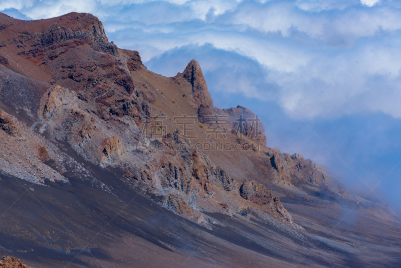 哈来亚咔拉国家公园,火山,火山口,哈雷卡拉火山口,休眠火山,毛伊岛,火山地形,美国,水平画幅,地形