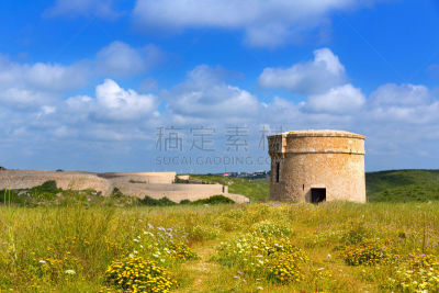 米诺卡,了望塔,马洪市,塔,洛杉矶县,摩拉布料,天空,水平画幅,无人,夏天