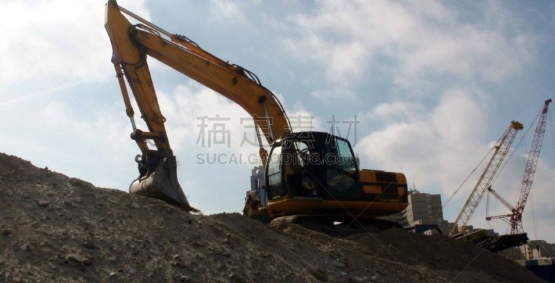 天空,欧洲,荷兰,推土机,建筑施工机器,都市风光,建筑业,设备用品,堆土机,2018