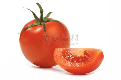西红柿,横截面,完整,切片食物,菜泥,水果,钾,抗坏血酸,白色背景,切块