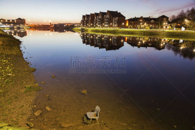 贝尔法斯特,建筑,拉干河,天空,水平画幅,夜晚,无人,椅子,古城,早晨