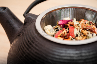干的,草本,茶壶,图像,肉汁,日本钢茶壶,滤茶器,红茶,茉莉,木槿属