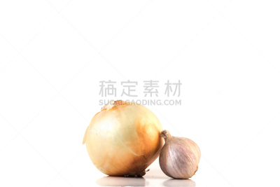 洋葱,白色背景,大蒜,分离着色,素食,古老的,明亮,充满的,白色,彩色图片