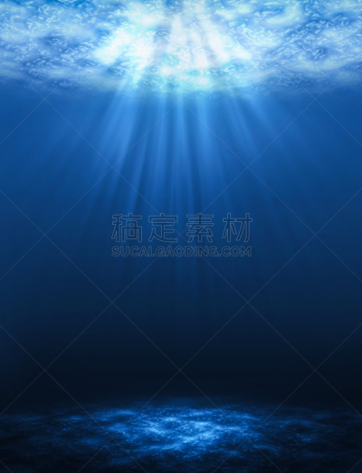 垂直画幅,水下,阳光光束,抽象,海洋,背景,水,无人,太空,绘画插图