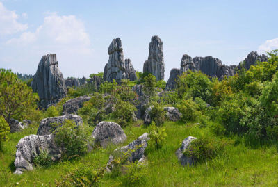 石林,国家公园,昆明,云南省,喀斯特,自然,天空,水平画幅,地形,岩石