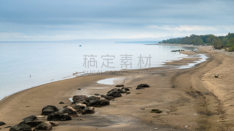 早晨,海滩,波罗的海,水平画幅,无人,夏天,户外,鹅卵石,黎明,海景