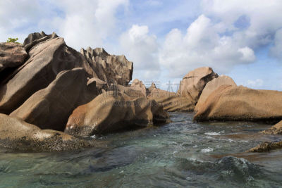 塞舌尔,岛,海岸线,花岗岩,鸡尾酒,度假胜地,旅游目的地,水平画幅,地形,印度洋