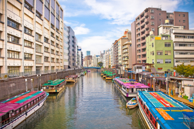 东京,河流,日本,居住区,坎达河,银座,水平画幅,运河,旅行者,户外