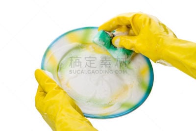 盘子,餐具,住宅房间,水平画幅,手,彻底洗刷,厨房水槽,特写,洗餐具