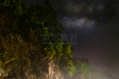 银河系,亚齐省,计算机制图,数字增强,长时间曝光,水平画幅,无人,印度尼西亚,摄影