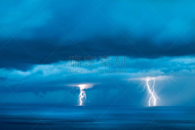 雷雨,海洋,自然,水,天空,暴风雨,水平画幅,地形,夜晚,无人