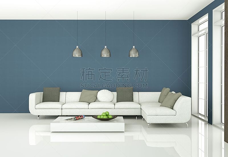 沙发,现代,室内设计师,住宅房间,白色,明亮,无人,茶几,华贵,砖