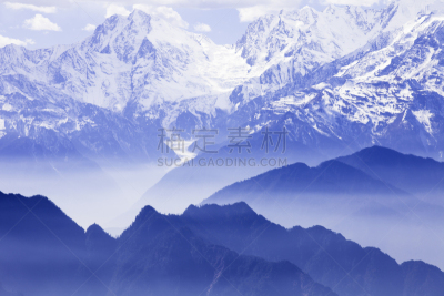 地形,云,海洋,康巴,浮萍,四川省,极端地形,雪