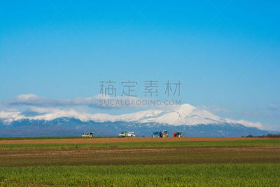 农业,秋天,旭岳火山,大雪山国家公园,旭川,活火山,北海道,天空,留白,里山