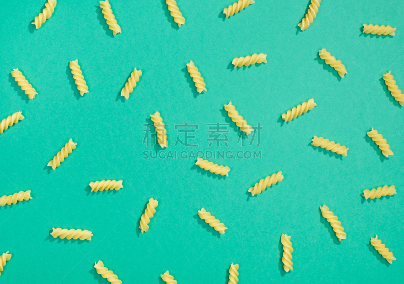 式样,螺旋面,意大利面,平铺,高视角,素食,干的,想法,意大利食品,晚餐