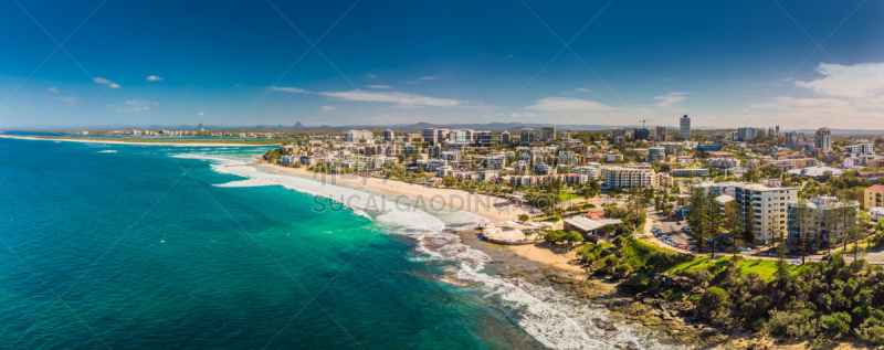 海滩,全景,波浪,航拍视角,水,天空,水平画幅,夏天,户外,海浪