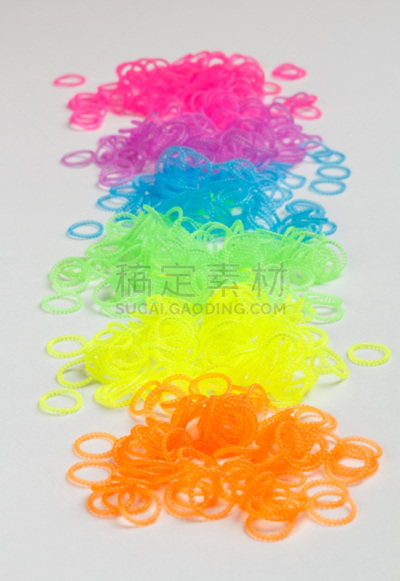 弹性,橡胶,多色的,橡皮筋工艺,垂直画幅,圆形,绿色,橙色,小的,无人