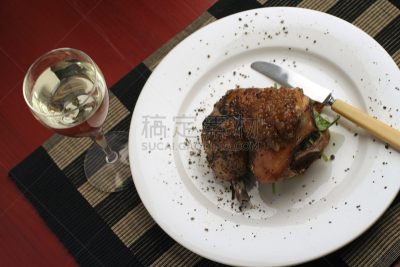 烤鸡,高视角,晚餐,行家,香草酱,暴饮暴食,水平画幅,膳食,精制土豆,商业厨房
