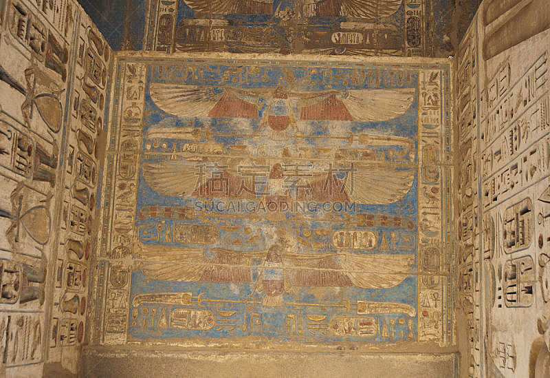墙,埃及,象形文字,寺庙,水平画幅,符号,古老的,石材,中东