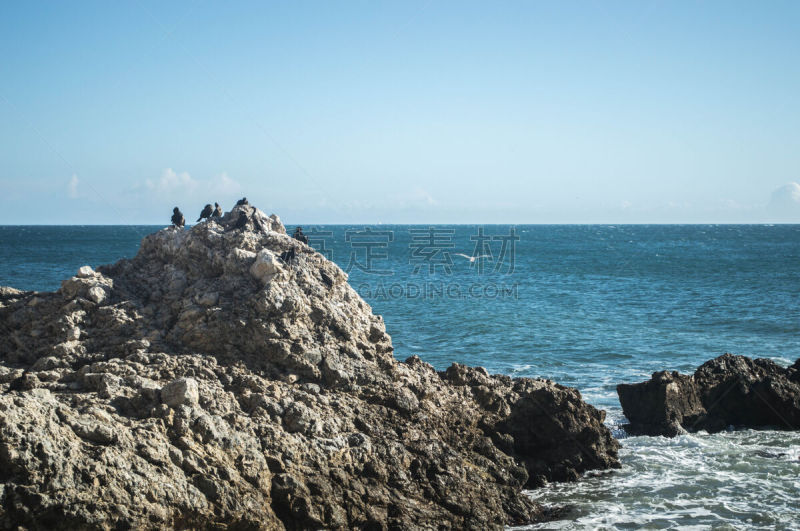 海岸线,岩石,海滩,兰乔帕洛斯维第斯,海湾,云景,云,加利福尼亚,海浪,水湾