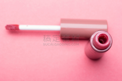 留白,画笔,特写,唇膏,液体,舞台化妆,嘴唇,粉色背景,瓶子,美