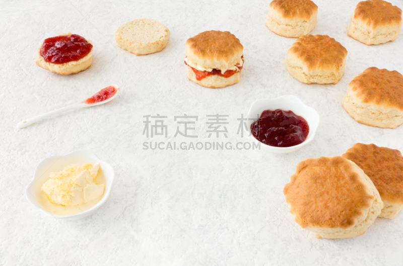 凝乳,烤饼,果酱,饼干,水平画幅,蛋糕,英格兰,工作室,甜点心,下午茶