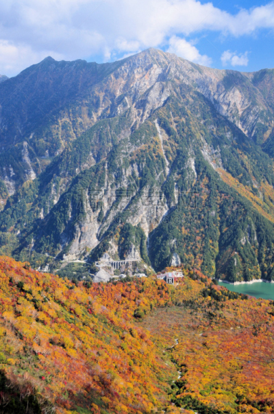 富山,黑部市,自然,垂直画幅,天空,旅游目的地,秋天,无人,日本阿尔卑斯山脉,户外