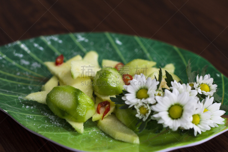 绿色,食盐,糖,芒果,辣椒,水平画幅,水果,无人,食物的样式,芒果