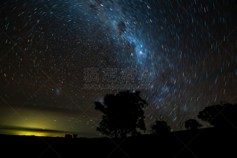 天空,夜晚,银河系,星迹,轮廓,星系,水平画幅,星星,无人,太空