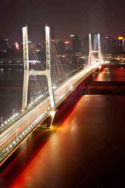 夜晚,桥,数字8,垂直画幅,无人,城市扩张,运动模糊,户外,城市,航拍视角