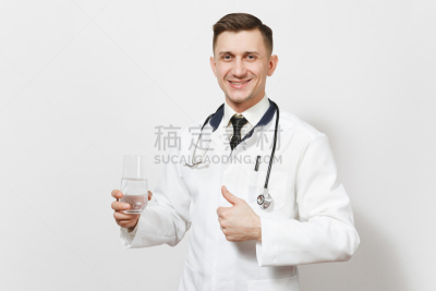 男性,男人,听诊器,白色背景,健康保健,人力资源,饮用水,透明