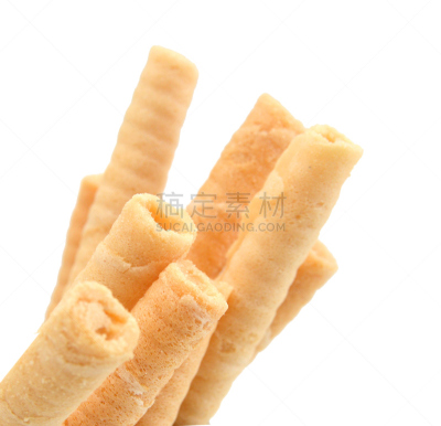 奶油,白色背景,小圆面包,华夫饼,棍,饼干,褐色,美国,水平画幅,洞
