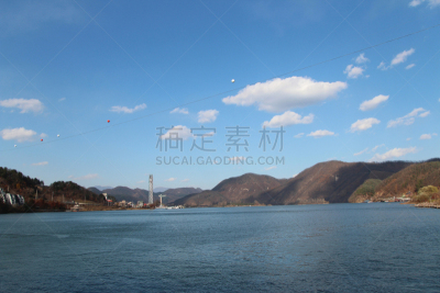 韩国,风景,秋天,岛,春川,汉江,轮廓跟踪,滑索,首尔,水坝