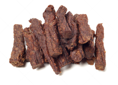 肉,白色背景,肉干,干燥食品,牛肉,分离着色,大量物体,烟熏食品,背景分离,饮食