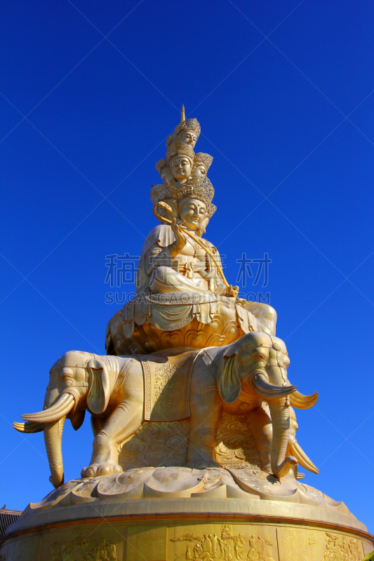 天空,蓝色,雕像,峨眉山,四川省,垂直画幅,旅游目的地,无人,亚洲