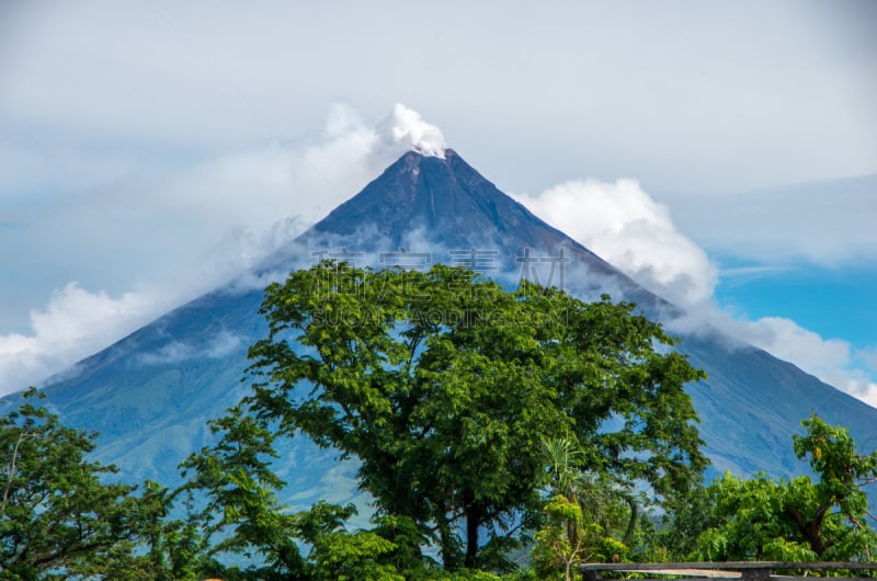 马尔地马荣火山,火山,阿尔拜省,天空,水平画幅,圆锥,无人,菲律宾,户外,山