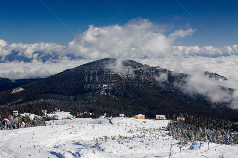 风景,滑雪场,阿尔卑斯山脉,雷督阿普,山路木标,滑雪靴,自由式滑雪,滑雪杖,勃朗丛山,热霾