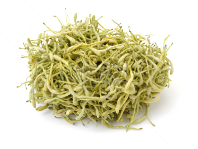 忍冬,干的,白色背景,干花,热饮,饮料,营养品,一把,农作物