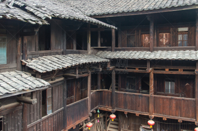 蒂卢,客家族,被抛弃的,永定,厦门,福建省,日本灯笼,纸灯笼,灯笼,水平画幅