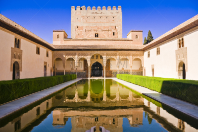 阿罕布拉,西班牙,格拉纳达,el patio de los arrayanes,塞拉洛,中世纪和文艺复兴时期的音乐,开垛口,水道,丽丝,回廊
