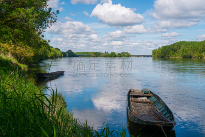 卢瓦尔河谷,船,水,水平画幅,无人,昂热,巨大的,户外,河流,法国
