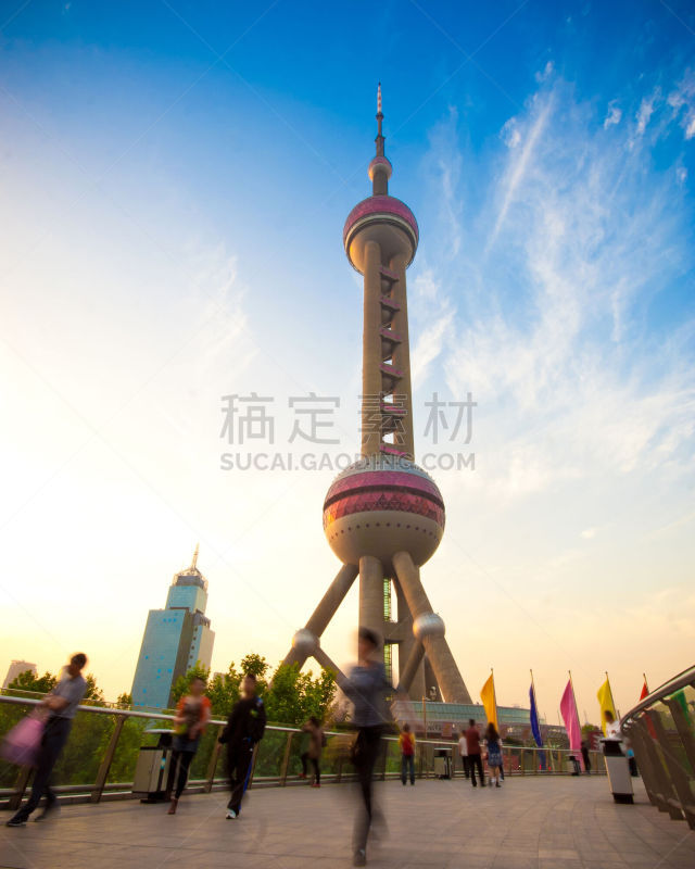 城市天际线,浦东,东方明珠塔,垂直画幅,建筑,无人,蓝色,上海,户外,滨水