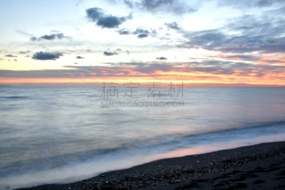 自然美,海洋,地平线,云景,太平洋岛屿,法国,环境,云,橙色,落日海滩