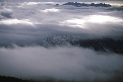 云景,海洋,自然,草津,水平画幅,无人,日本,户外,山脊,白色