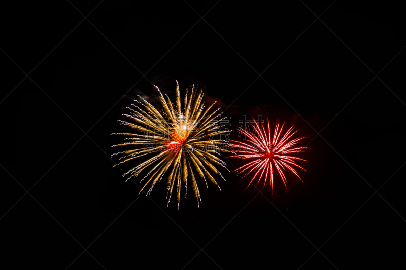 新年前夕,多色的,焰火,传统节日,周年纪念,事件,暗色,背景分离,4k分辨率,泰国